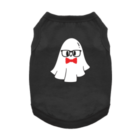 Nerdy Ghost Dog Shirt (Color: Jet Black, size: medium)